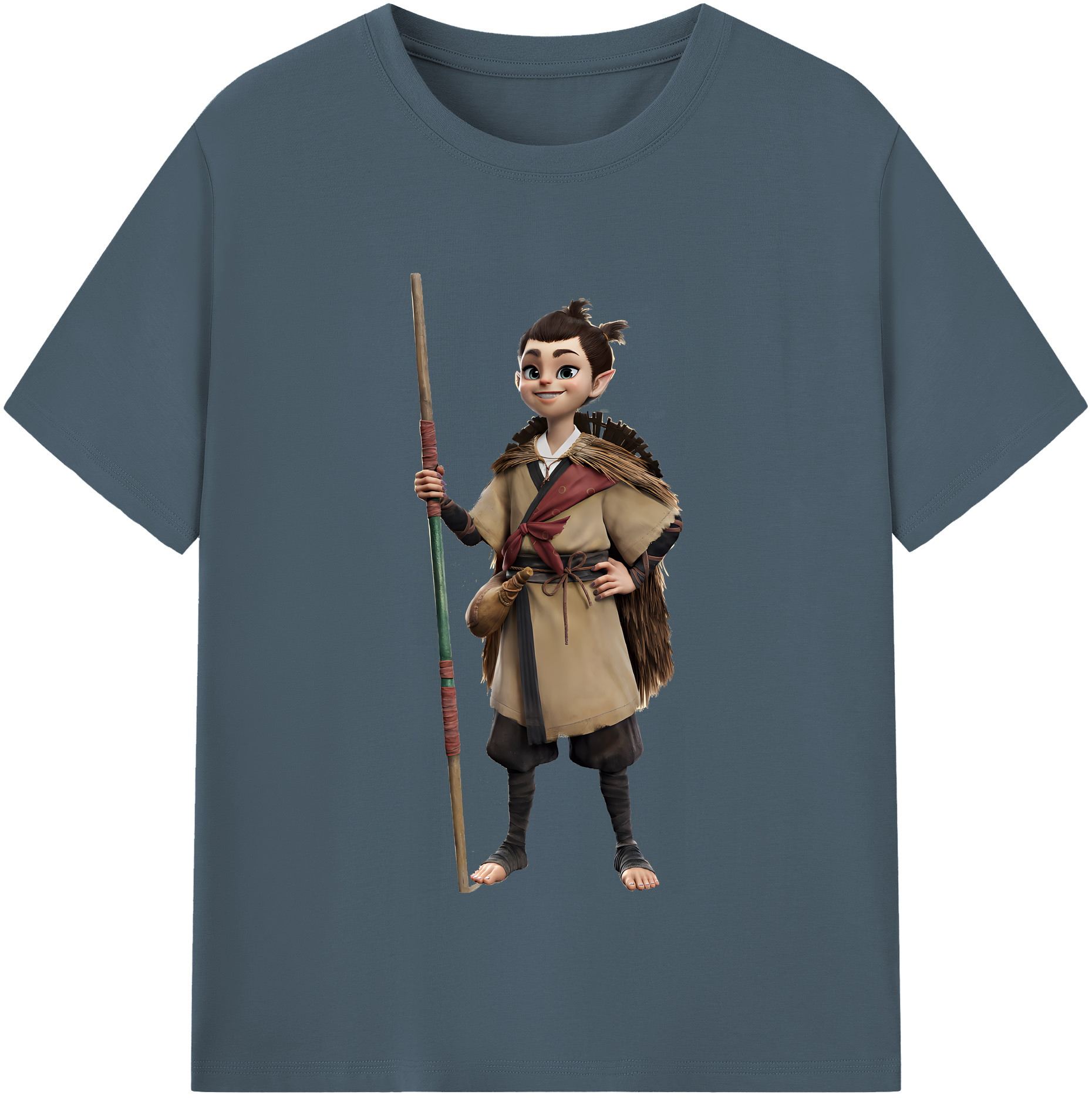 （画像用） Ne Zha 2 ナタ 魔童の大暴れ 綿100％半袖Tシャツ（フロントプリント）